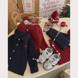 Spring韩国童装2024冬季亲子款高级韩版毛衣套装女童半身裙两件套