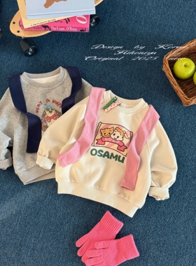 Spring韩国童装2025年秋季新款亲子卡通动漫宽松减龄卫衣女童T恤