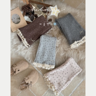 女童休闲裤 Spring韩国童装 宝宝碎花加绒保暖喇叭裤 新款 2025年冬季