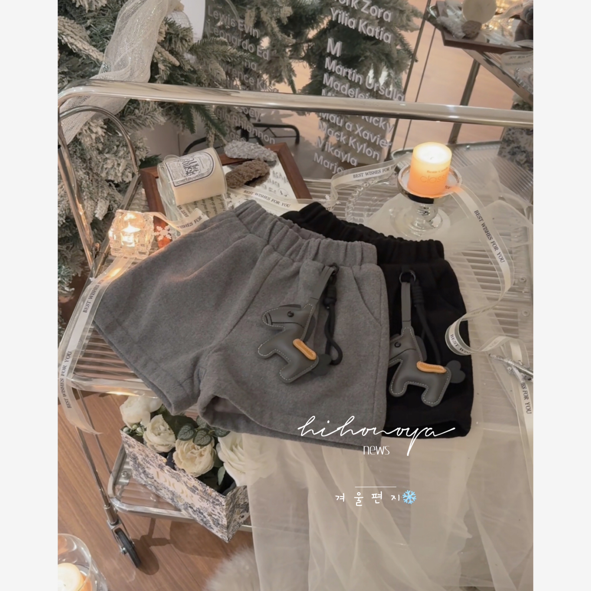 Spring韩国童装2025冬季新款亲子毛呢显瘦920g加绒短裤女童休闲裤