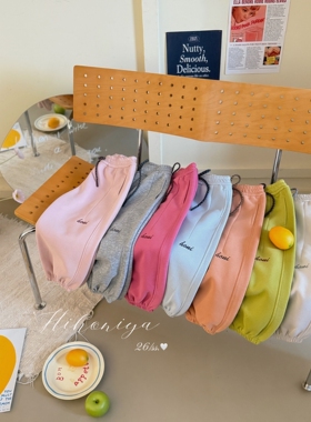 Spring韩国童装2026年春季新款亲子多巴胺刺绣宽松卫裤女童休闲裤