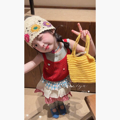Spring韩国童装2026夏季新款宝宝多巴胺针织衫吊带套装女童两件套