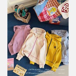 亲子撞色连帽运动卫衣女童长袖 新款 外套 2025年秋季 Spring韩国童装
