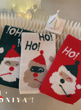 Spring韩国童装亲子2022秋冬季新品卡通圣诞老人宝宝款围巾