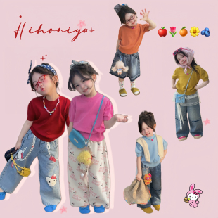 女童短袖 Spring韩国童装 亲子多巴胺洋气软糯针织衫 新款 2026年春季