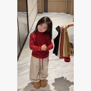 如意刺绣320g绒绒打底衫 Spring韩国童装 宝宝新中式 新款 2025年冬季