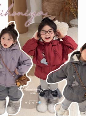 Spring韩国童装2025冬季新款宝宝三防松紧收腰羽绒服女童保暖外套