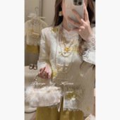 女童国风衬衫 Spring韩国童装 套装 亲子盘扣刺绣中式 2025年春夏新款