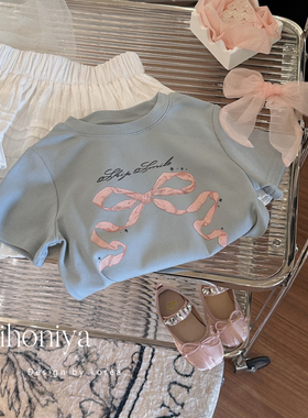 Spring韩国童装2025夏季韩版圆领T恤亲子装短袖儿童上衣半袖潮牌