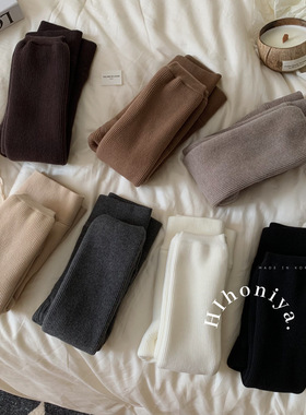 Spring韩国童装2024冬季加绒加厚打底裤女童保暖休闲直筒连脚裤袜