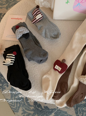 Spring韩国童装2025秋季新款纯色百搭立体公仔韩版连裤袜宝宝款