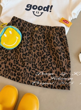 Spring韩国童装2025夏季新款亲子辣妹豹纹吸湿透气裙裤女童半身裙