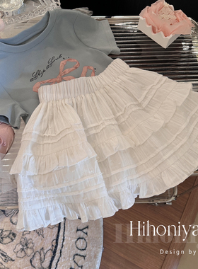 Spring韩国童装夏季女童蛋糕裙亲子装短裙母女裙洋气韩版半身裙