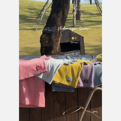 Spring韩国童装2026年春季新款亲子纯色凯蒂休闲宽松短袖女童T恤