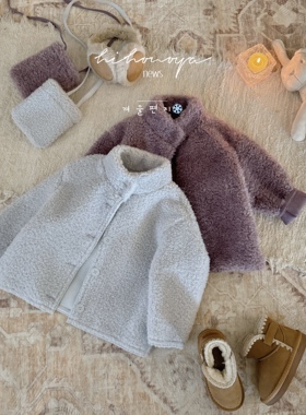 Spring韩国童装2025年冬季新款亲子立领仿羊羔毛外套女童保暖夹克