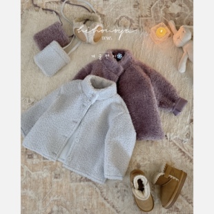 亲子立领仿羊羔毛外套女童保暖夹克 新款 Spring韩国童装 2025年冬季