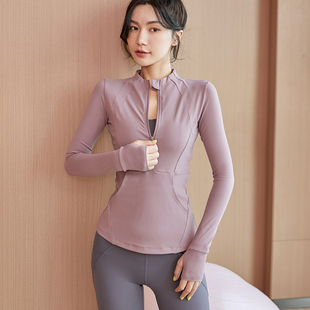 t恤 健身长袖 lu家同款 运动上衣女显瘦半拉链跑步速干瑜伽服秋冬款