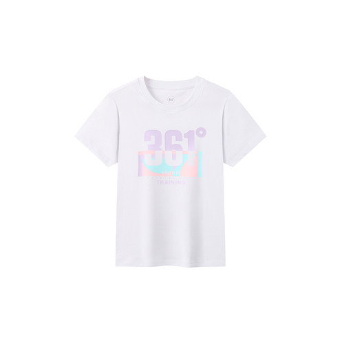 361度童装女童短袖针织衫2024年夏季新款中大童短T恤