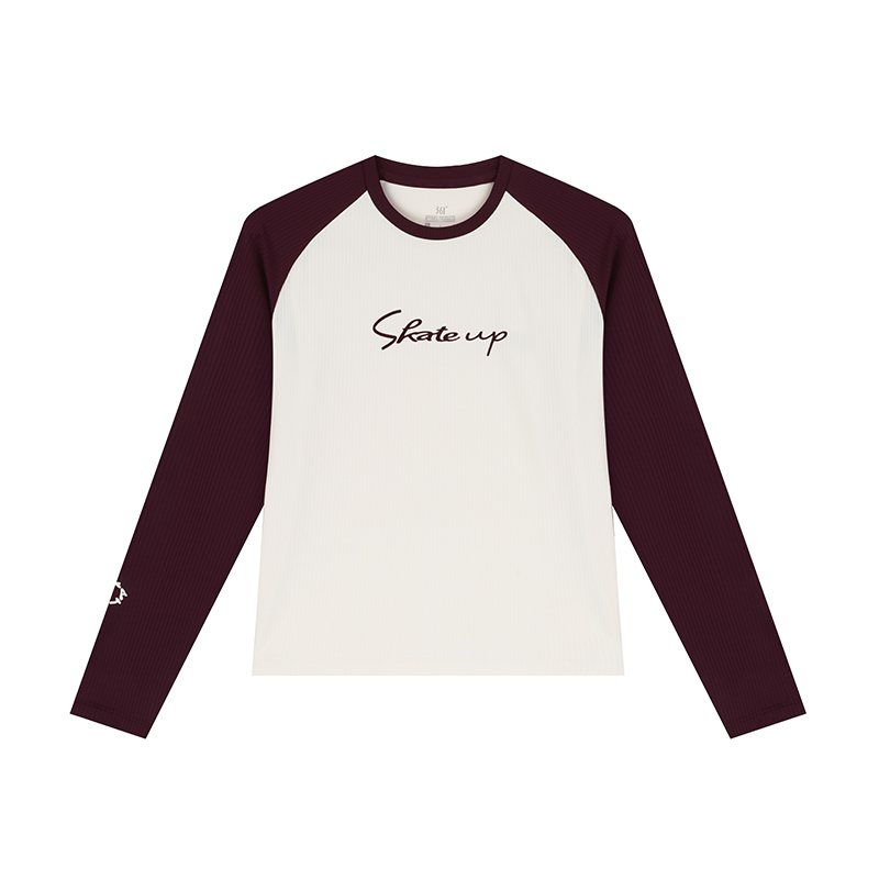 361度运动t恤女2025春季新款常规舒适上衣圆领长T恤