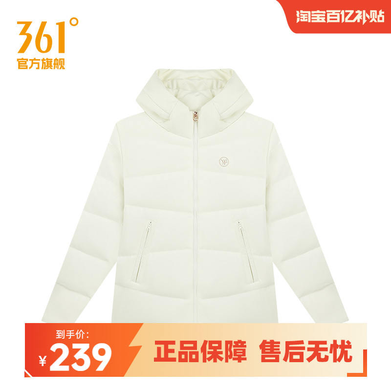 361度羽绒服2024冬季女款短羽绒服宽松舒适运动外套