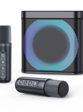 新款YS203BT无线蓝牙音响K歌音箱户外便携式炫彩灯光手持麦克风