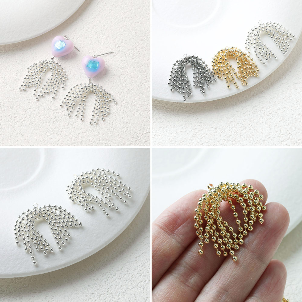 14K电镀真金保色烟花流苏吊坠diy手作耳饰手作材料配件