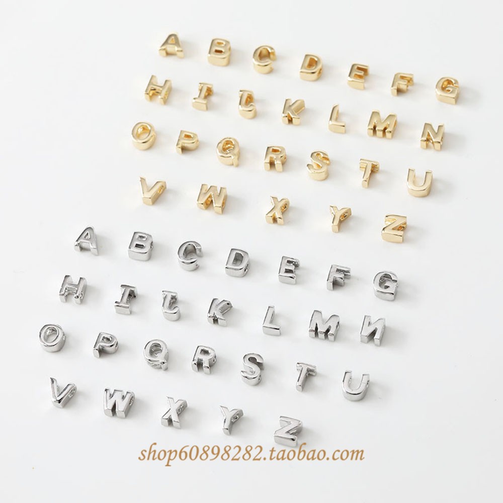 14k电镀真金色迷26个字母串珠