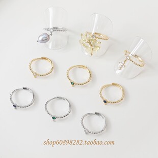 14K电镀真金保色简约百搭金珠单颗钻吊坠戒指diy珍珠手作材料配件