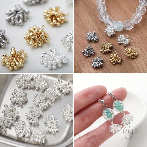 14K电镀真金保色烟花花蕊流苏吊坠diy手作串珠手链项链材料配件