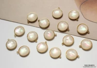 14-каратное золото, 11 мм, одинарная подвесная имитация ракушки, 1 шт.