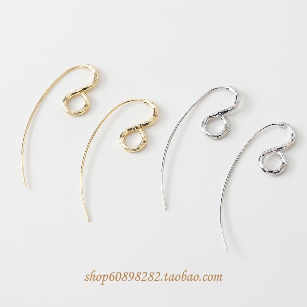 14k电镀真金保色小众个性款s线耳线耳饰diy手作材料配件