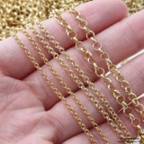 Медная золотая цепь, серьги, браслет, ожерелье, аксессуары, 14 карат, DIY