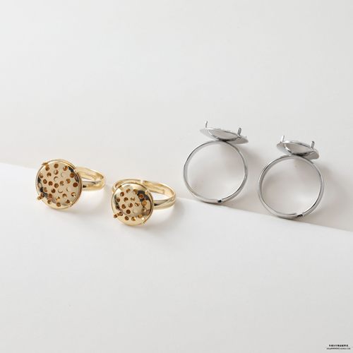 14k包金莲蓬头盘底戒子半成品diy