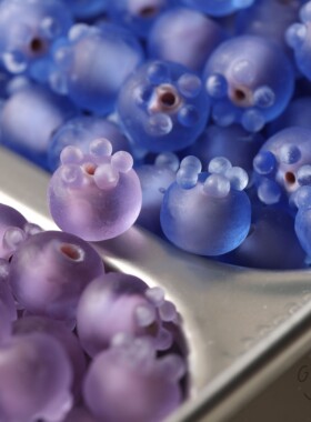 磨砂款 10mm灯工琉璃蓝莓直孔珠子diy手作串珠项链手链材料配件