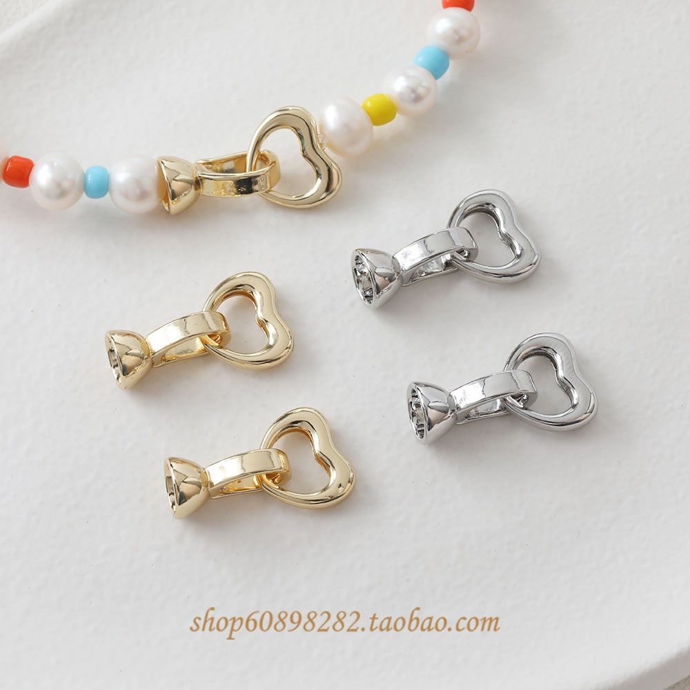 14K电镀真金保色爱心桃心项链手链链接扣子diy手作珍珠材料配件,饰品/流行首饰/时尚饰品新,扣,淘宝优惠券,粉丝福利购,淘宝优惠卷
