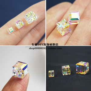 方块正方形水钻吊坠半宝石diy散珠链吊坠耳坠耳饰品材料