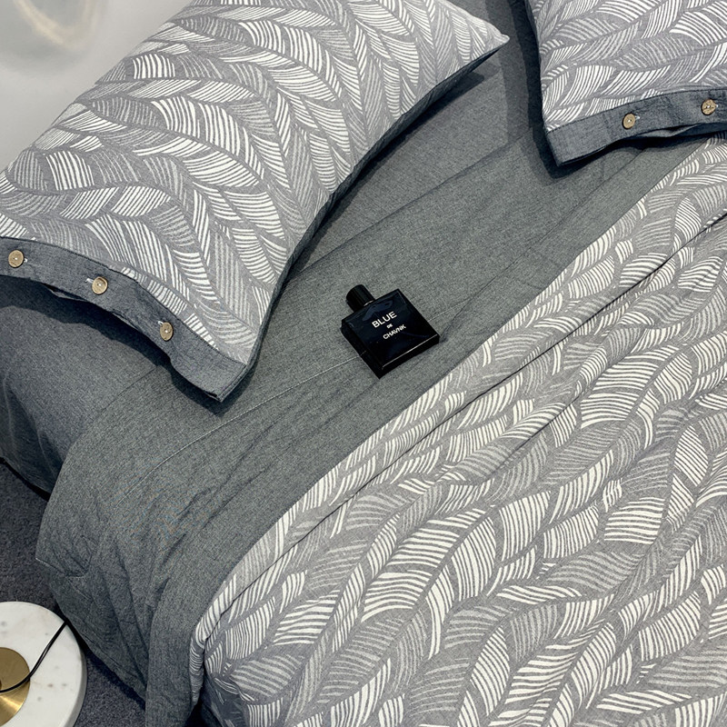 全棉双层纱提花夏凉被可水洗夏季纯棉水洗棉灰色大豆空调被薄被子