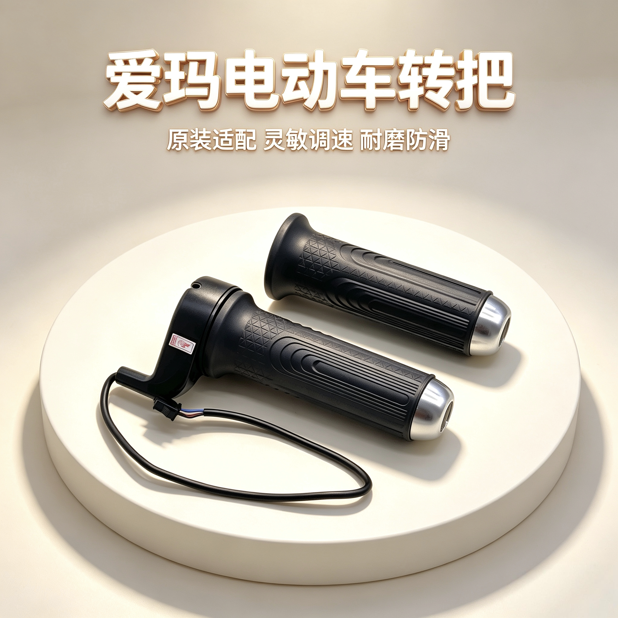 适配爱玛电动车转把三线SM插头加速油门把电瓶车调速转把防滑握把