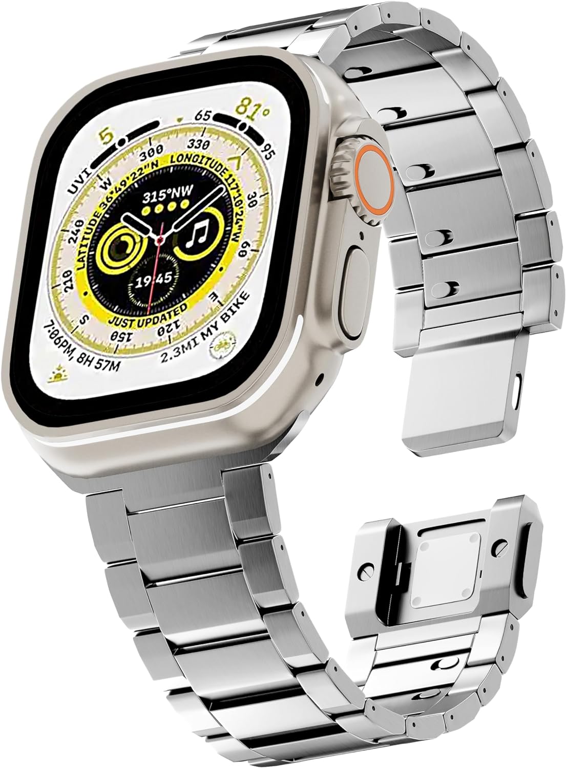 适用苹果apple watch  ultra3/ 2手表49mm钛合金属磁吸扣表带快拆图片