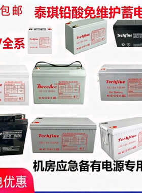 Techfine 泰琪丰蓄电池UD12V-17AH安防7.2AH9A12A24A38A40A65A100