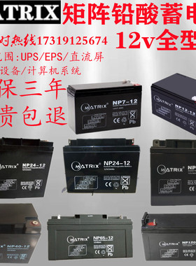MATRIX矩阵蓄电池NP65-12 12V120/100/65/40/38/24/20/18/17/12AH