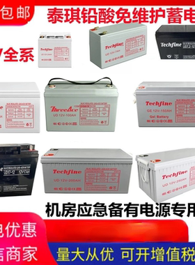 Techfine 泰琪丰蓄电池UD12V-17AH安防7.2AH9A12A24A38A40A65A100