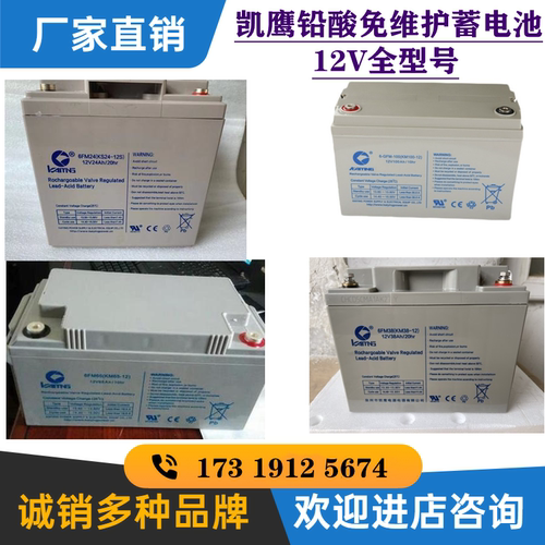 KAIYING凯鹰蓄电池6FM14KS100-12 12V7AH17AH24AH38AH65AH直流屏