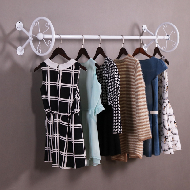 创意阳台晾衣架固定室内晾衣杆卧室墙壁挂衣服架子加厚侧装凉衣架