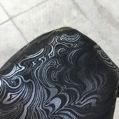 F5269黑色反绒印花羊皮真皮手工DIY皮料0.7mm软