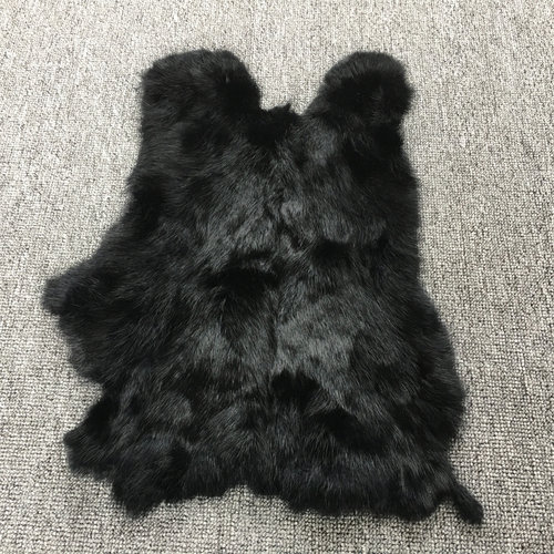 黑色兔毛皮毛一体皮料库存清仓
