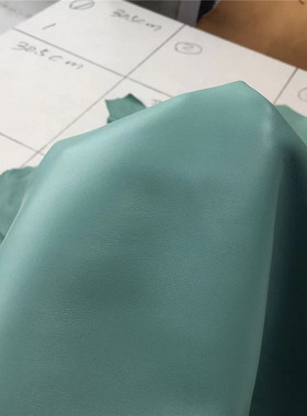 F3170绿色平纹羊皮真皮箱包鞋靴皮具服装面料手工DIY皮料1mm偏软