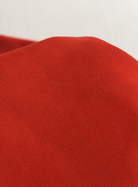 F3289红色反绒羊皮真皮手工DIY皮料0.78mm软