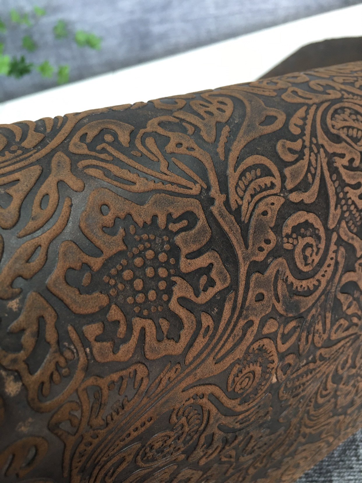 疯马油蜡唐草花纹牛皮皮料清仓