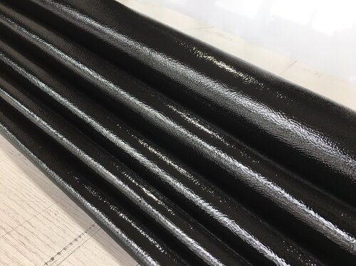 F1191黑色封底皱面漆皮羊皮1.1微挺真皮鞋靴箱包皮具手工DIY皮料 - 封面